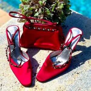 Red Studded Heels and Purse